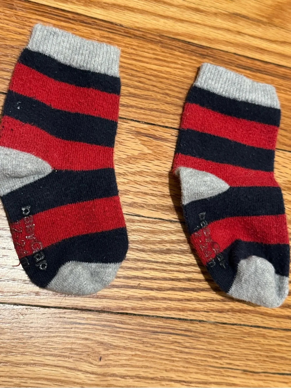 Baby gap toddler boy Striped 12-24 month cotton Crew Socks Blue Green Red stripe